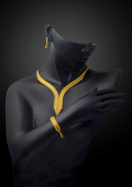 Kalze Örgü Zincirli Sarı Altın Set Takımı fiyatları