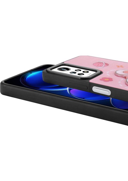 Xiaomi Redmi Note 12 Pro 4g Kılıf Parlayan Kabartmalı Ikonik Figürlü Uzrm Amas Silikon Kapak-Pembe modelleri