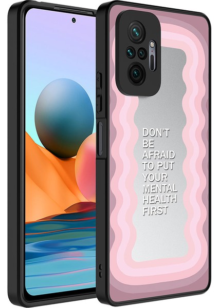 Xiaomi Redmi Note 10 Pro Kılıf Aynalı Desenli Kamera Korumalı Parlak Uzrm Mirror Kapak-Ayna