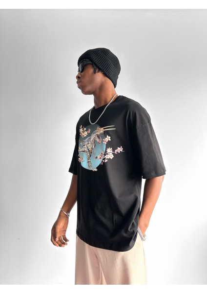Baskılı Oversize T-Shirt Siyah fiyatları