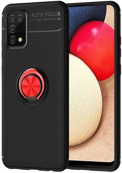 Galaxy A02S Kılıf Uzrm Ravel Silikon Kapak-Siyah-Kırmızı