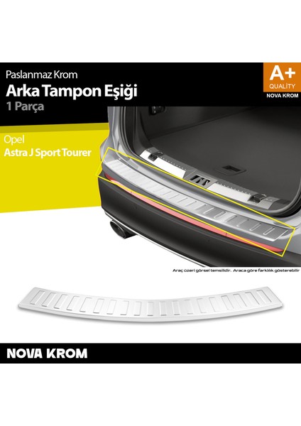 Opel Astra J Sport Tourer Krom Arka Tampon Eşiği 2010-2014