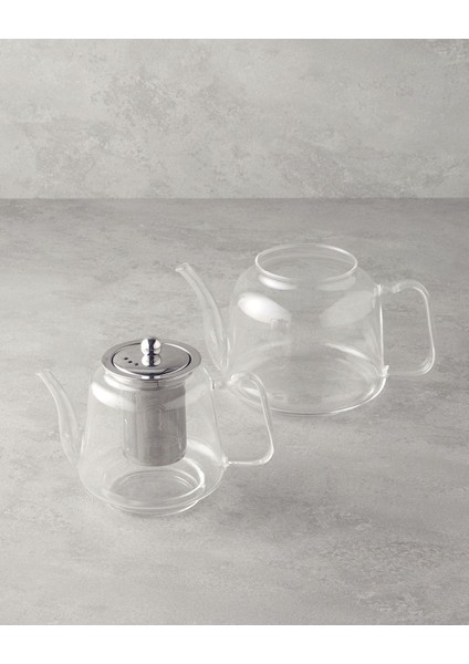 Odin Borosilikat Cam Çaydanlık 600 - 1200 ml Şeffaf