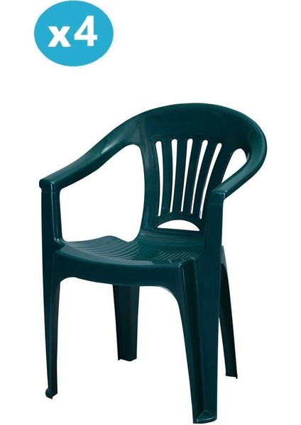 MT-GF141 Zaffiro Plastik Bahçe Balkon Sandalye 4'lü Set