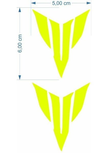 mt Logo 5 x 5 cm Flo Sarı Sticker 2 Li