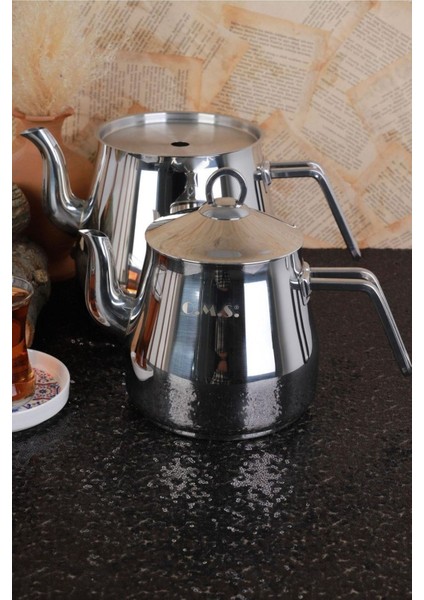 Şık 4 Parça Çelik Çaydanlık Seti, Collection 8103 XL Maxi Boy, Metalik Renk fiyatları