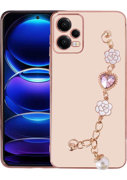 Xiaomi Redmi Note 12 4g Kılıf El Tutamaçlı Kamera Korumalı Uzrm Taka Silikon Kapak-Pembe