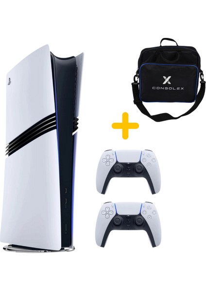 Sony Playstation 5 - Pro 2 Tb Oyun Konsolu (CFI-7021 Avrupa) - Çift Kol- (Beyaz) + Çanta