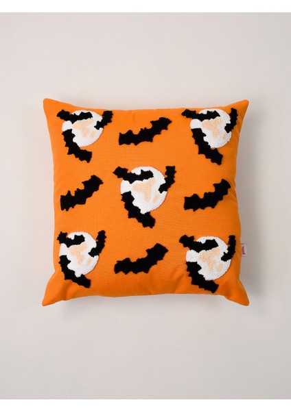 MIDNIGHT FLIGHT - Halloween Temalı Yarasa ve Dolunay Punch Kırlent Yastık Kılıfı