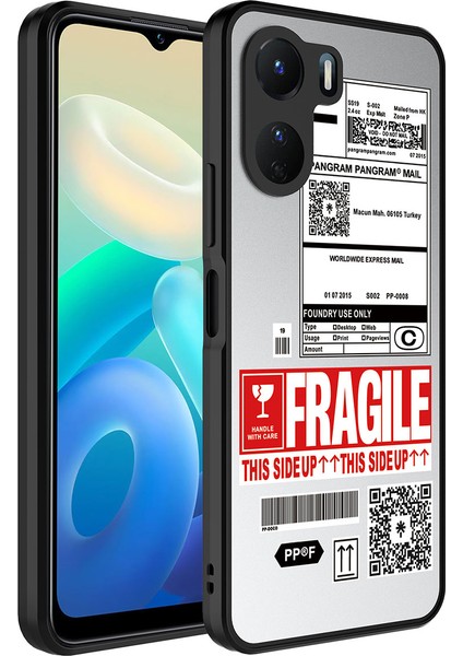 Vivo Y16 Kılıf Aynalı Desenli Kamera Korumalı Parlak Uzrm Mirror Kapak-Fragile