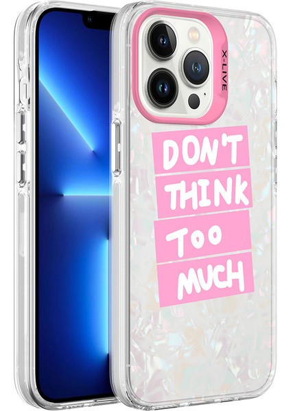 Apple iPhone 13 Pro Max Kılıf Mermer Desenli Uzrm Marbello Kapak-Pembe