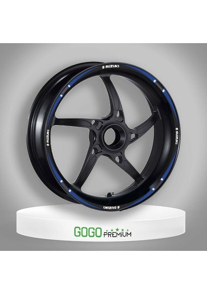 Mavi Siyah Suzukı Uyumlu Reflektörlü 1 Set Jant Şeridi