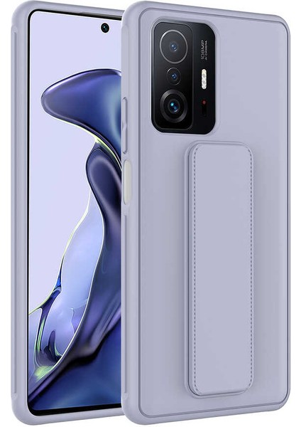 Xiaomi Mi 11T 5g Kılıf Uzrm Qstand Kapak-Gri