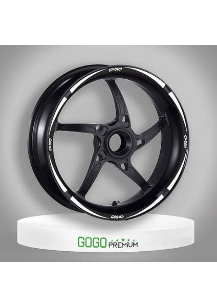 Beyaz Siyah Sport Reflektörlü 1 Set Jant Şeridi