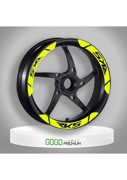 Rks Uyumlu Flo Sarı Geniş 1 Set Jant Şeridi