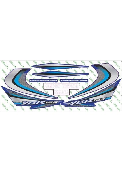 Yamaha Ybr 125 2010 Uyumlu Mavi Sticker Set