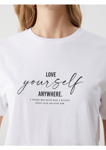 Lcw Vision Bisiklet Yaka Baskılı Kadın Tişört (S5) modelleri