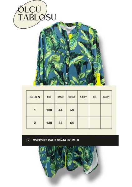 Tropikal Yaprak Desenli Uzun Kadın Elbise-Mavi fiyatları