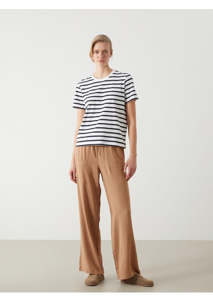 Lcw Vision Bisiklet Yaka Çizgili Kadın Tişört (S5) fiyatları