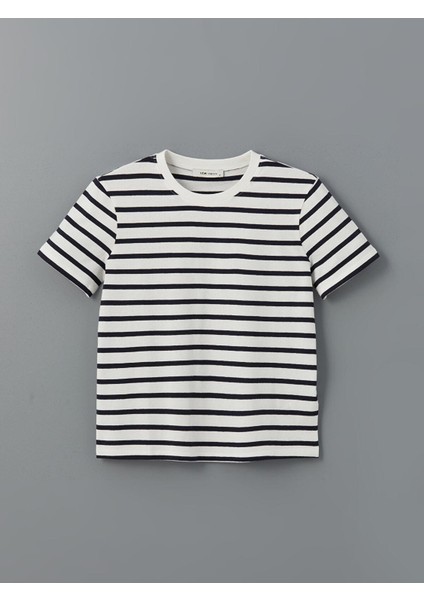 Lcw Vision Bisiklet Yaka Çizgili Kadın Tişört (S5) indirimleri