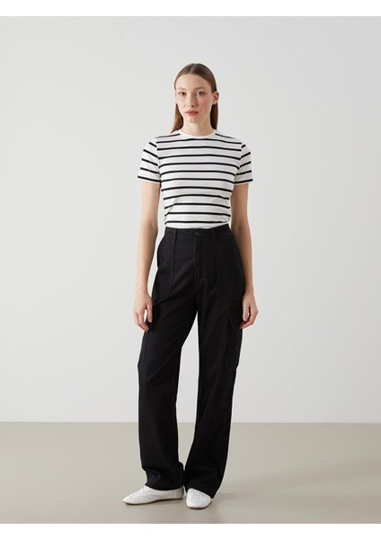 Lcw Vision Bisiklet Yaka Çizgili Kadın Tişört (S5) fiyatları