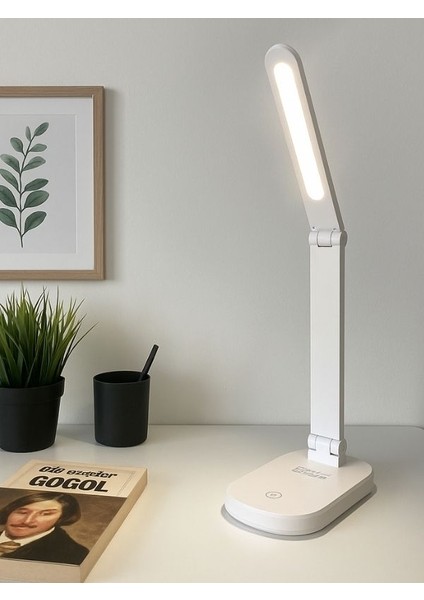 ST-7901 Şarjlı LED Masa Lambası, Dokunmatik Masaüstü Çalışma Masası Lambası 30 Smd LED