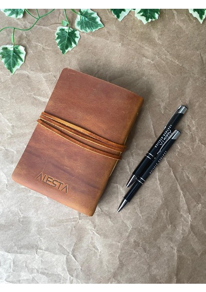 (Isim Yazıyoruz) Alesta Leather El Yapımı Hakiki Deri El Dikişi Defter Mini Boy fiyatları