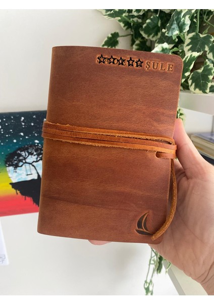 (Isim Yazıyoruz) Alesta Leather El Yapımı Hakiki Deri El Dikişi Defter Mini Boy fırsatları