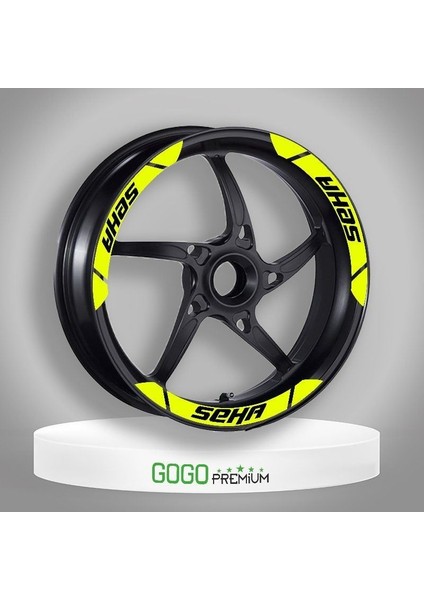 Kanuni Seha 150 2022 - 2024 Uyumlu Geniş 1 Set Jant Şeridi Flo Sarı