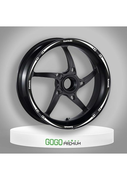 Beyaz Siyah Kawasaki Uyumlu Reflektörlü 1 Set Jant Şeridi