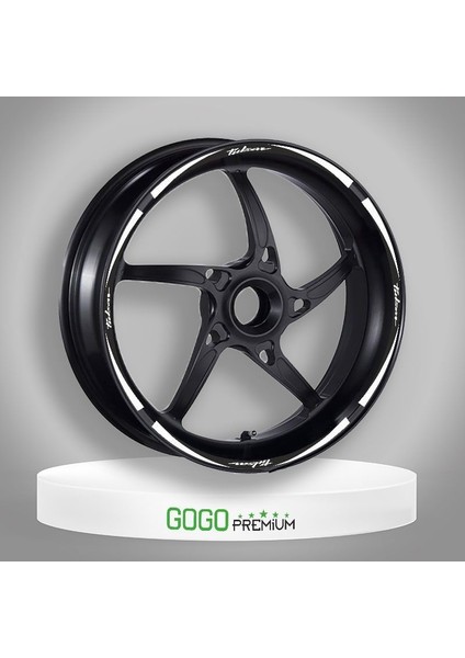 Beyaz Siyah Pulsar Uyumlu Reflektörlü 1 Set Jant Şeridi