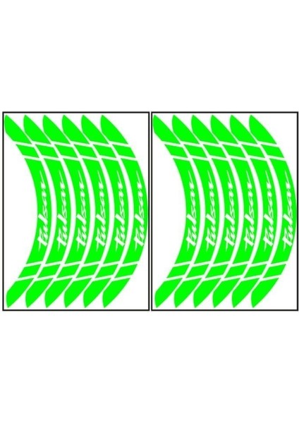 Florasan Yeşil Bajaj Pulsar Uyumlu Büyük 1 Set Jant Şeridi