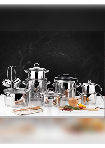 Jewel Çelik Çeyiz Seti 18 Parça-Inox