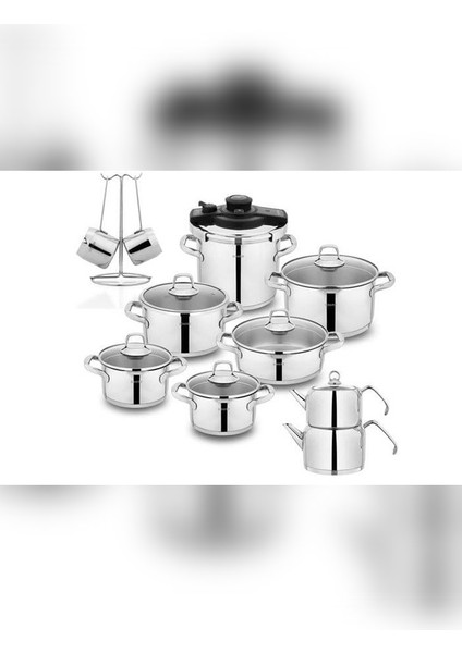 Jewel Çelik Çeyiz Seti 18 Parça-Inox