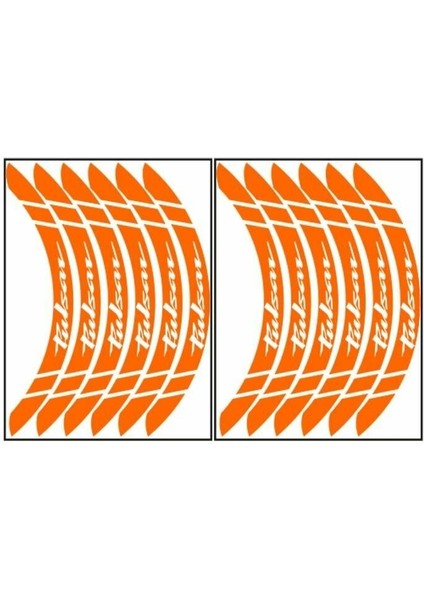 Florasan Turuncu Bajaj Pulsar Uyumlu Büyük 1 Set Jant Şeridi