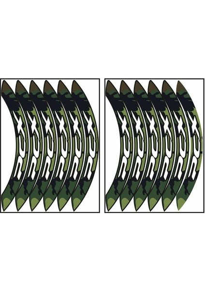 Kamuflaj Yeşil Büyük Honda Pcx Uyumlu 1 Set Jant Şeridi