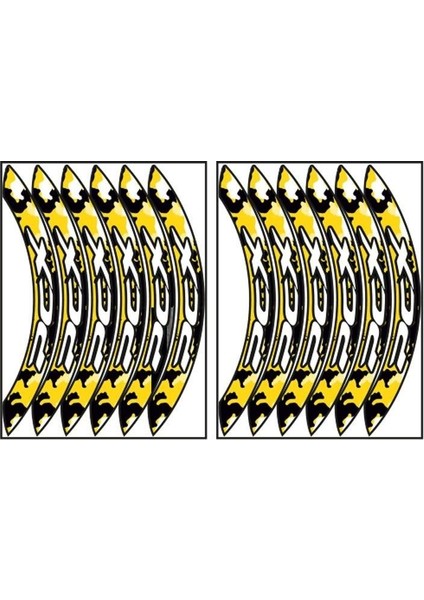 Kamuflaj Sarı Büyük Honda Pcx Uyumlu 1 Set Jant Şeridi