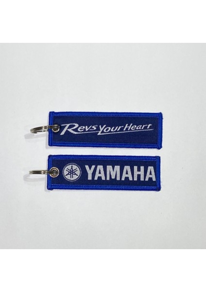 Yamaha Revs Your Heart Çift Taraflı Kumaş Motosiklet Anahtarlık