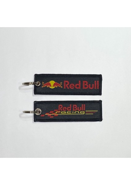 Red Bull Çift Taraflı Motosiklet Kumaş Anahtarlık