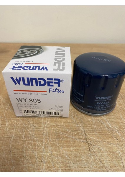 Wunder WY805 Yağ Filtresi Clio (4) 1.5dcı K9K 152089599R 152085488R 1619270380 7711949631 1682277080