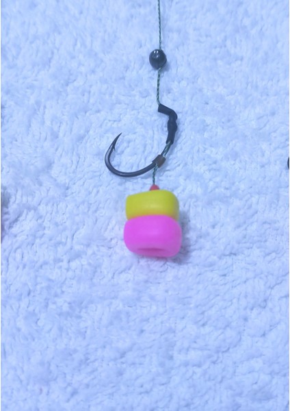 01 5 Adet Küspe Telli Sarı Ve Pembe Esp Mısır'lı Sazan Rig Takımı