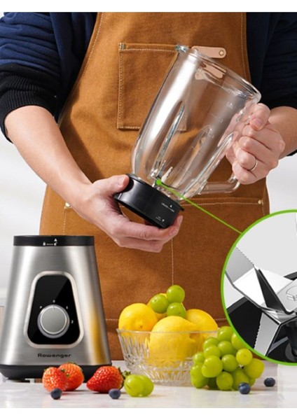 2in1 Inox 1.5lt Cam Hazneli Sürahili Smoothie Blender 600ML Kişisel Blender