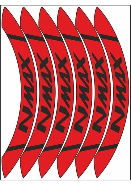 Kırmızı Geniş Yamaha Nmax Uyumlu 1 Set Jant Şeridi