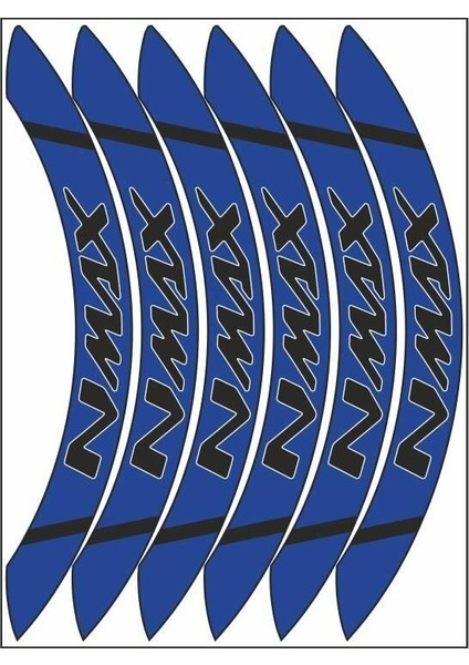 Mavi Geniş Yamaha Nmax Uyumlu 1 Set Jant Şeridi