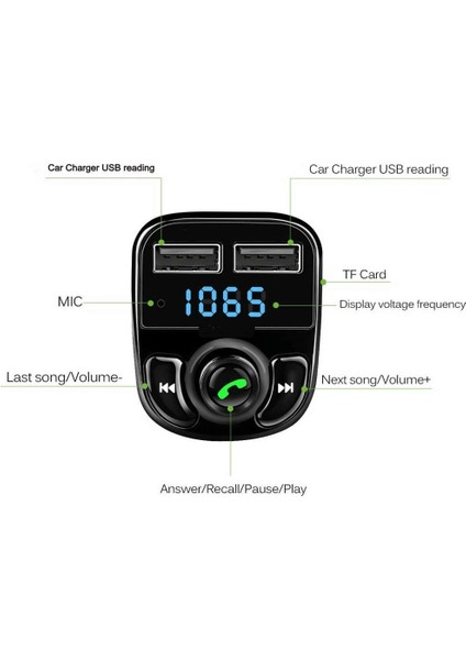 Carx8 Bluetooth Araç Kiti Fm Transmitter ( Lisinya )