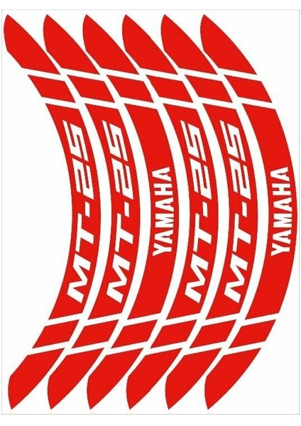 Reflektör Kırmızı Geniş Yamaha Mt-25 Uyumlu 1 Set Jant Şeridi