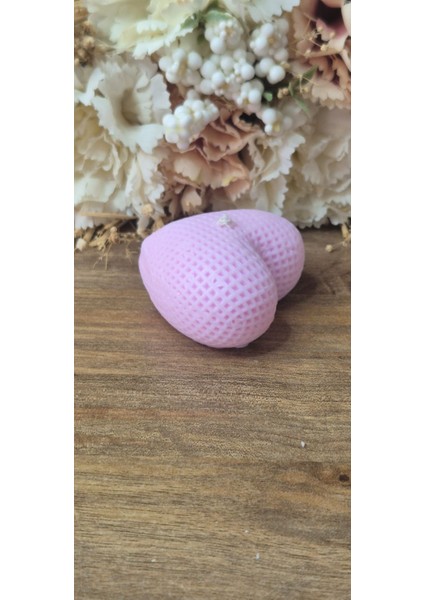 Dekoratif Küçük Kalp Mum Pembe 2'li