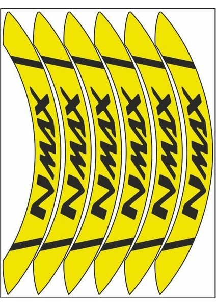 Flo Sarı Geniş Yamaha Nmax Uyumlu 1 Set Jant Şeridi