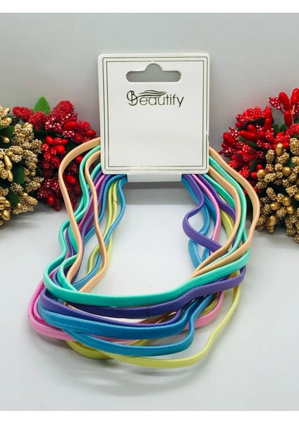 Saç Bandı Çok Renkli Elastik Sporcu Bandı Lastik Bandana 12’li