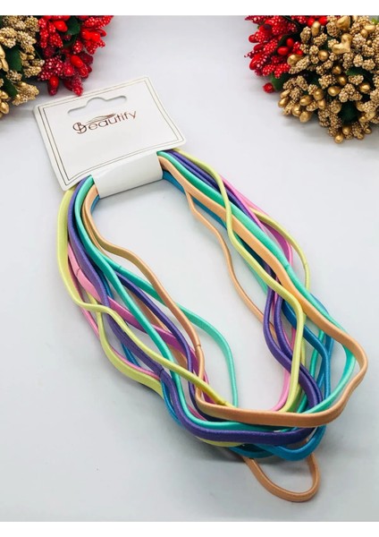 Saç Bandı Çok Renkli Elastik Sporcu Bandı Lastik Bandana 12’li fiyatları